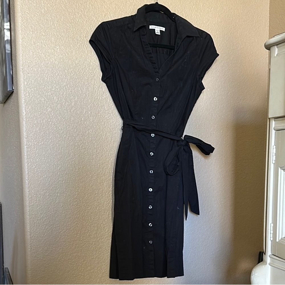 Banana Republic Black Sheath Dress with Notched Collar